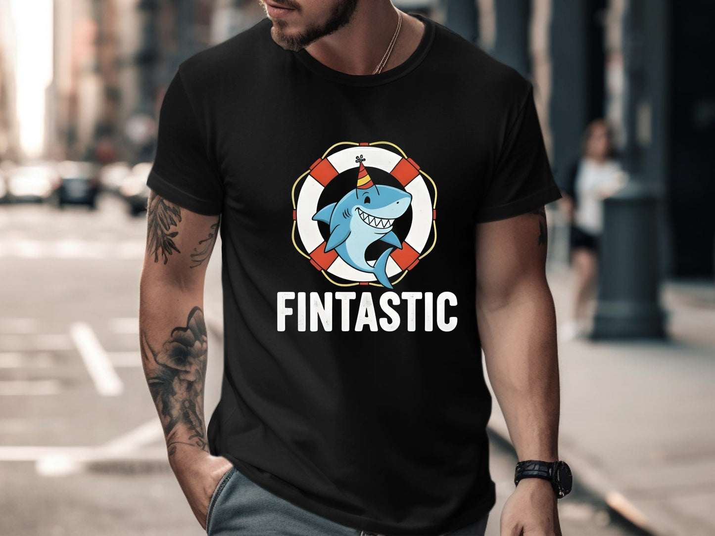 Fintastic Party Shark Pun T-Shirt