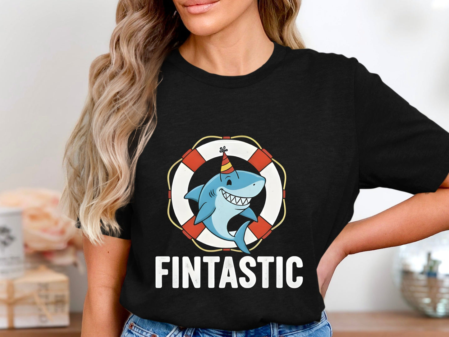 Fintastic Party Shark Pun T-Shirt