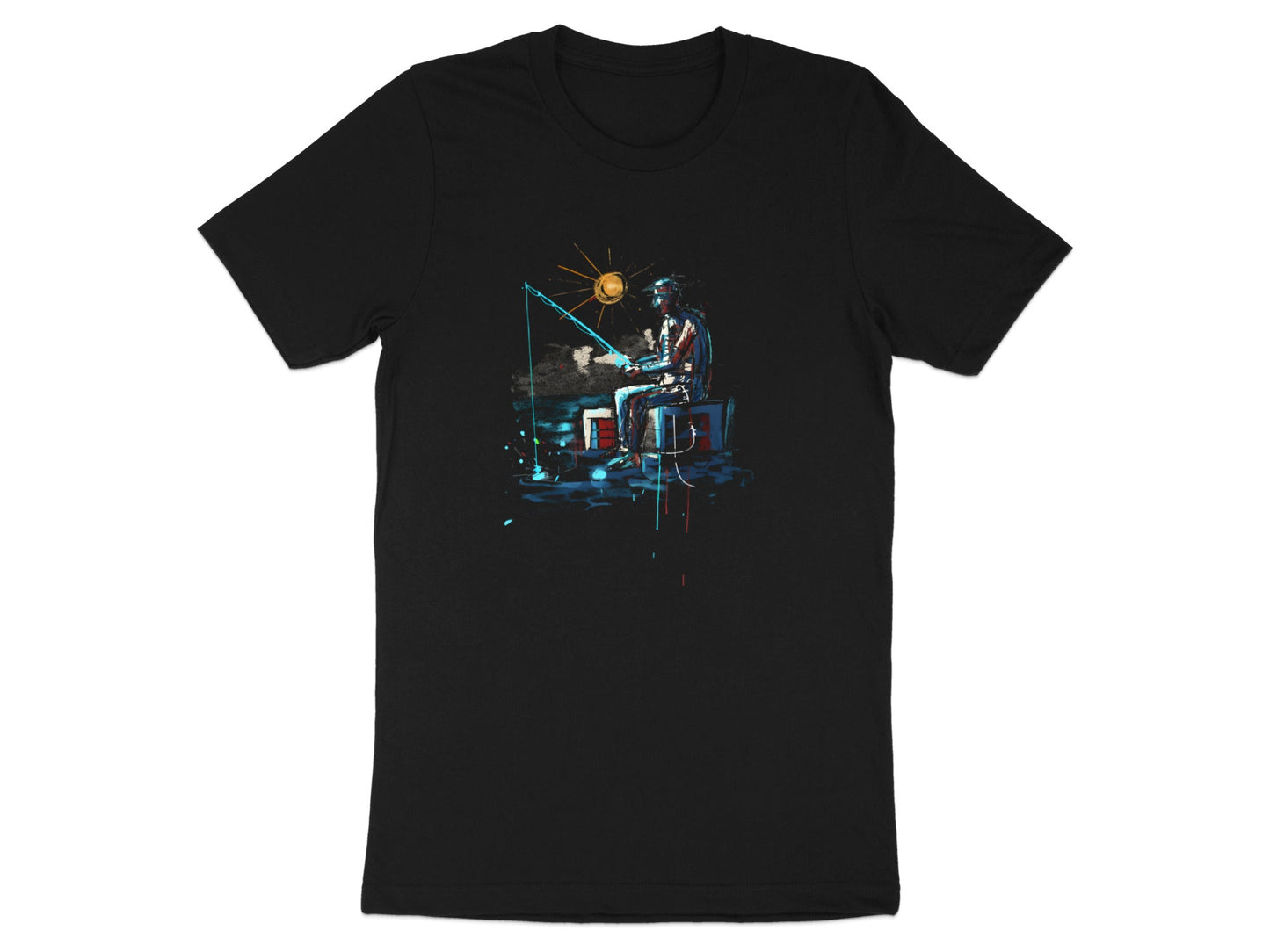 Abstract Artistic Fisherman Sunset T-Shirt