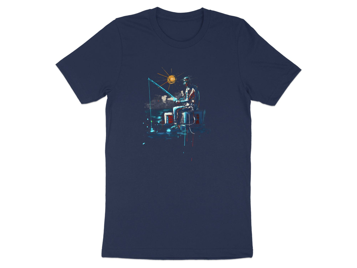 Abstract Artistic Fisherman Sunset T-Shirt