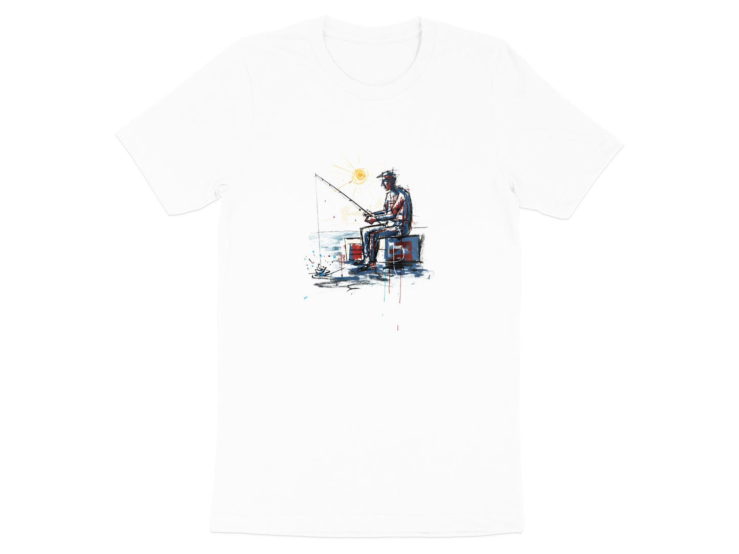 Abstract Artistic Fisherman Sunset T-Shirt