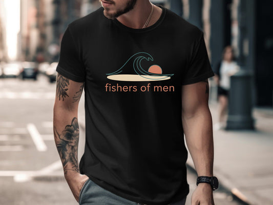 Fishers of Men Minimalist Wave Graphic Tee