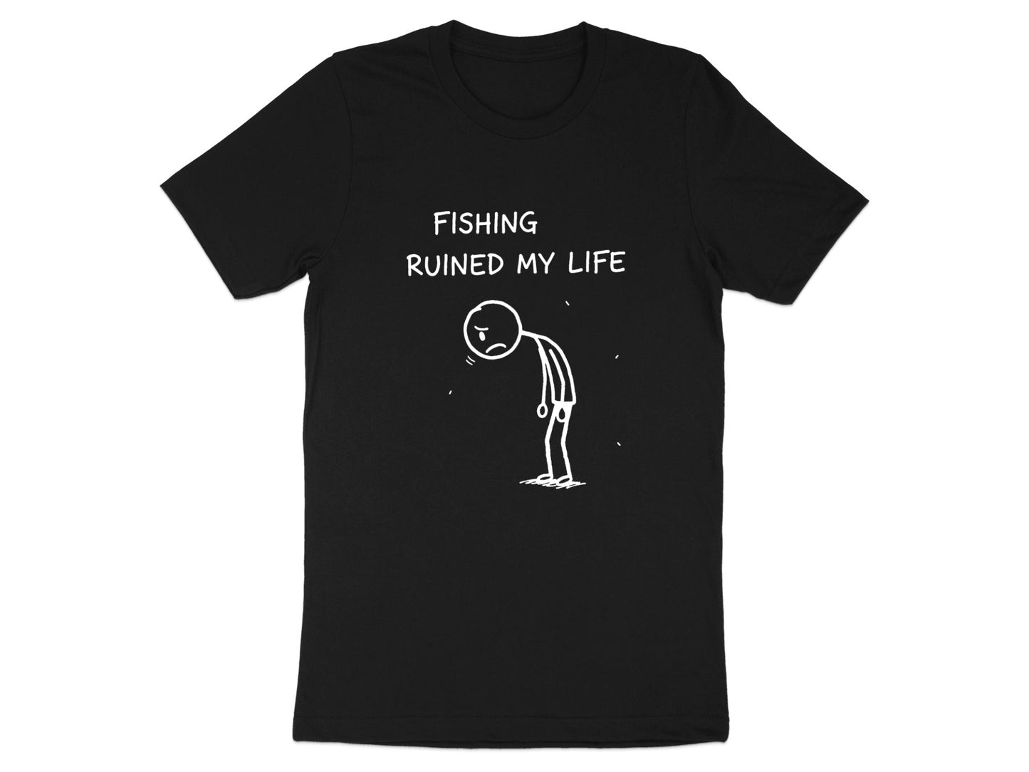 Fishing Ruined My Life Funny Stick Figure T-Shirt
