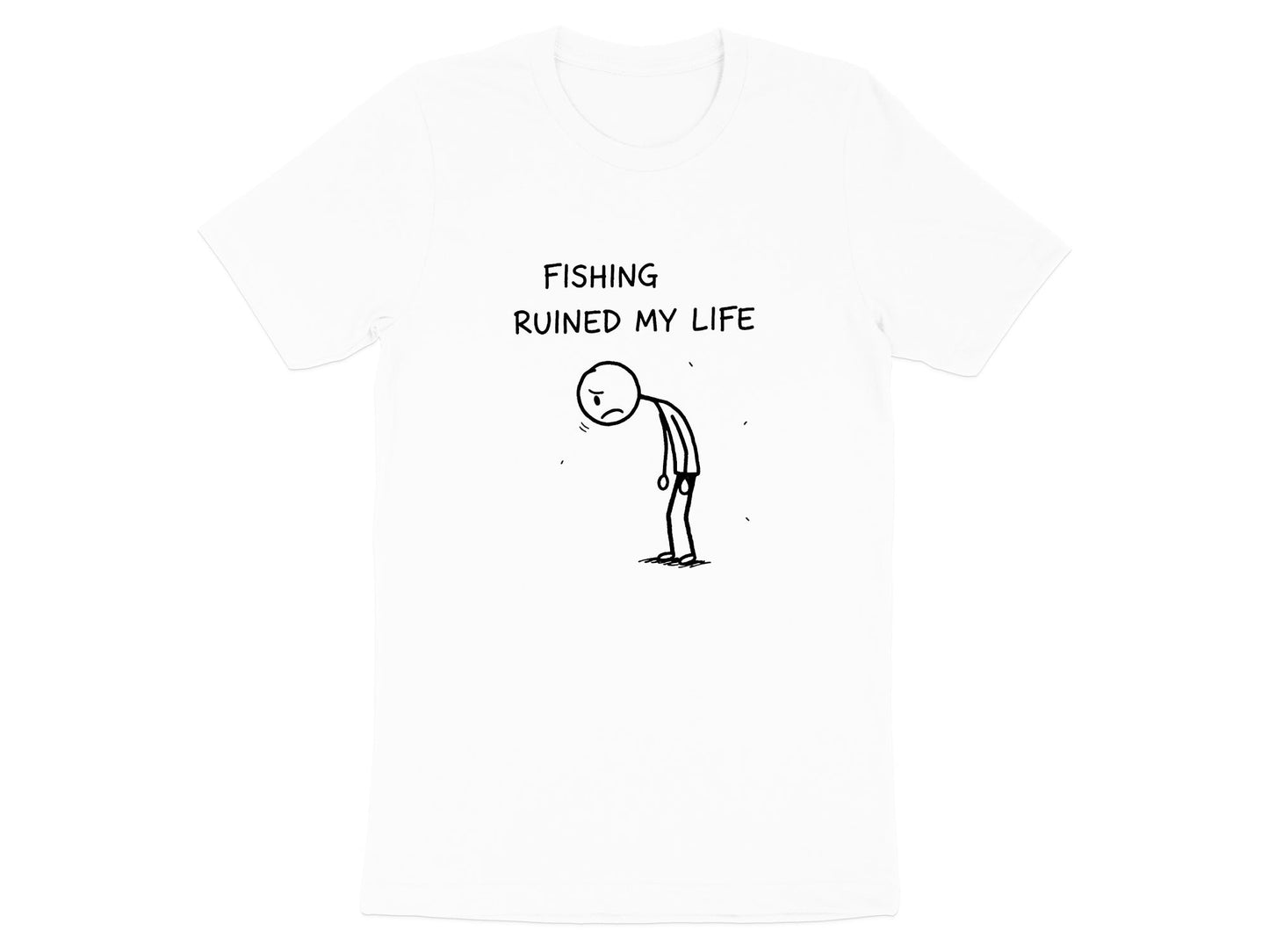 Fishing Ruined My Life Funny Stick Figure T-Shirt