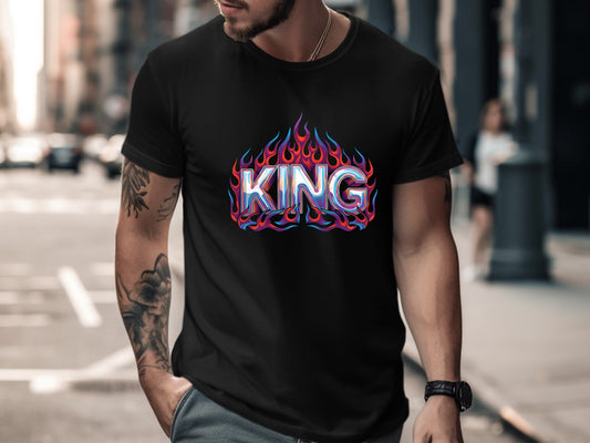 Flaming Chrome KING Y2K Graphic Tee