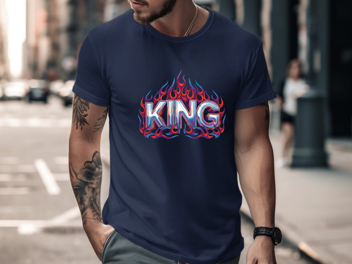 Flaming Chrome KING Y2K Graphic Tee