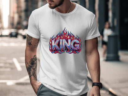 Flaming Chrome KING Y2K Graphic Tee