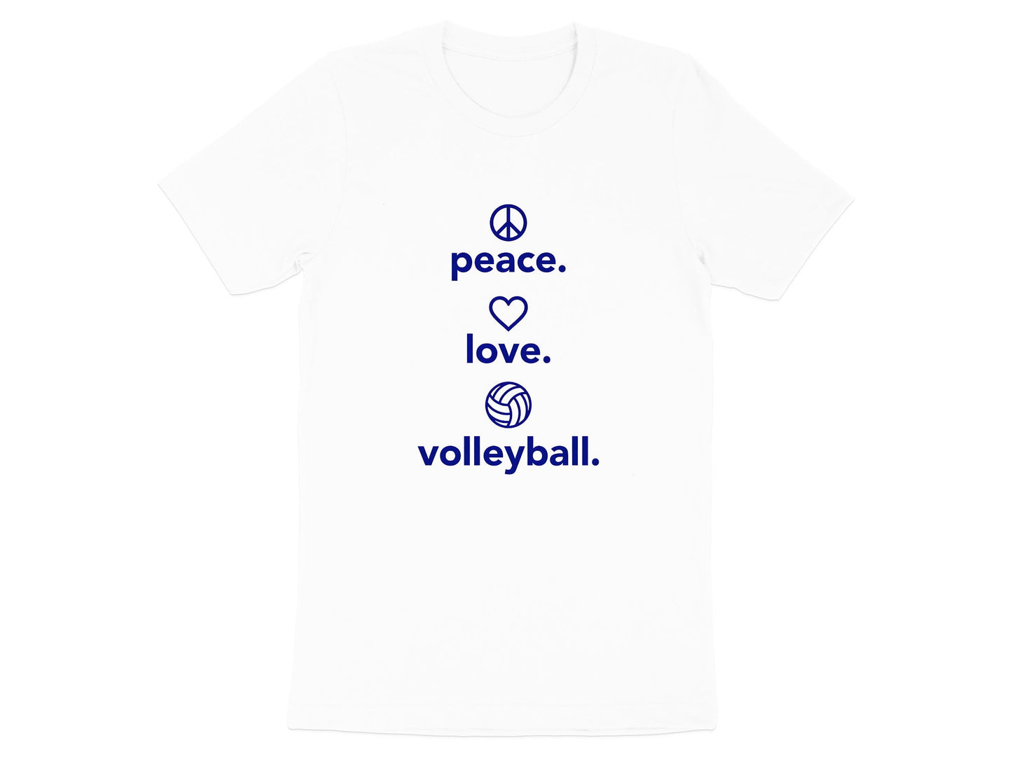 Peace Love Volleyball Vertical Icons T-Shirt
