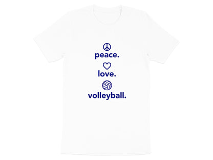 Peace Love Volleyball Vertical Icons T-Shirt