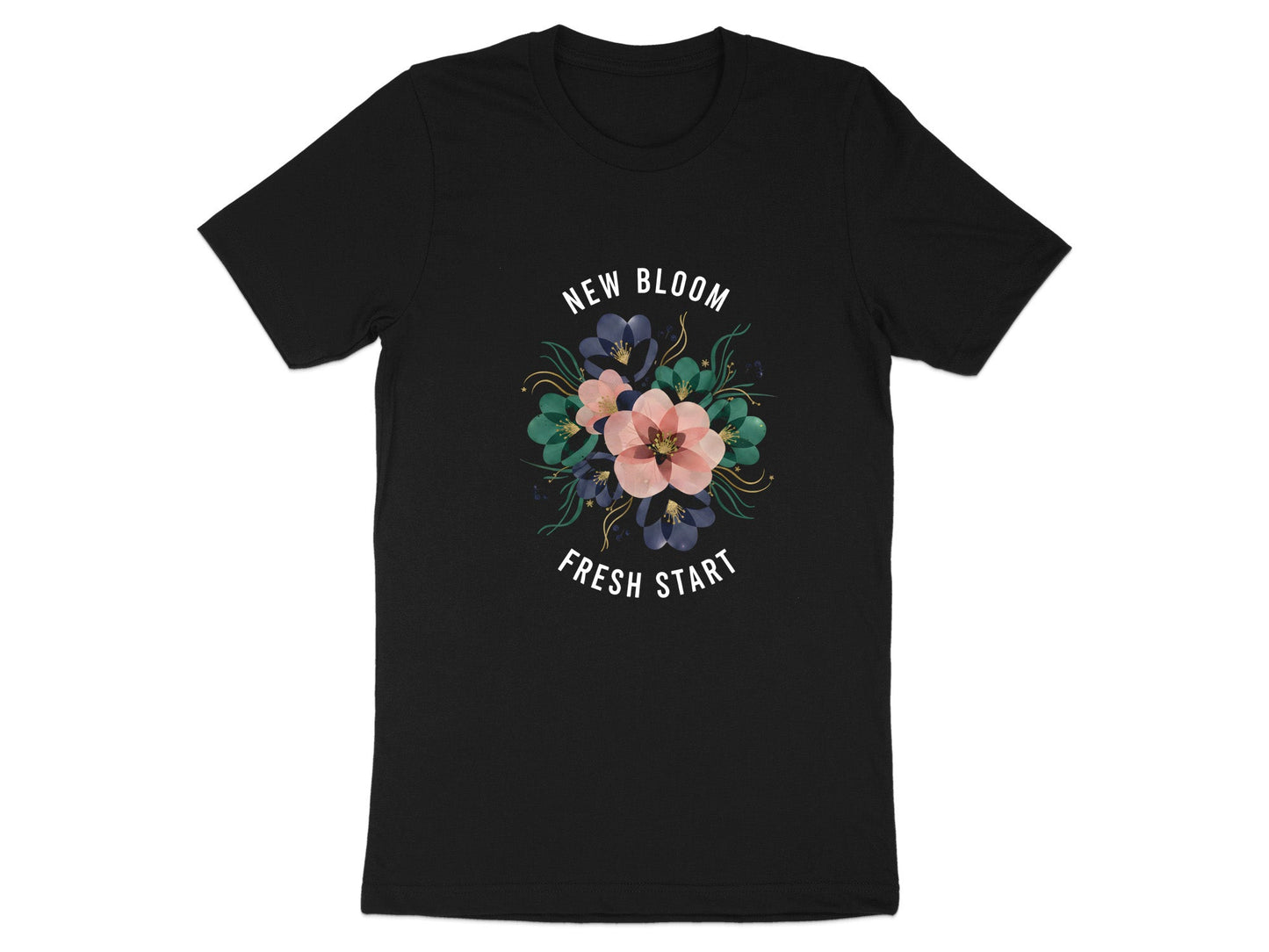 Abstract Floral with Quote Botanical Print T-Shirt