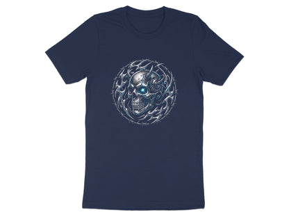 Cybernetic Demon Skull Barbed Wire Graphic Tee