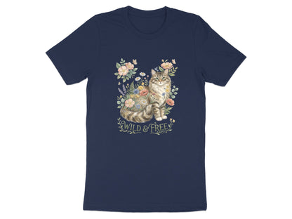 Wild & Free Floral Tabby Cat T-Shirt