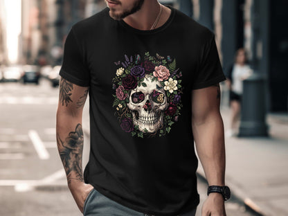 Lush Botanical Garland Skull Graphic Tee