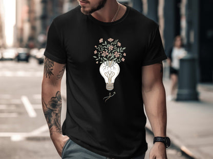 Growing Ideas Flowers in Lightbulb T-Shirt - Creative Growth Tee