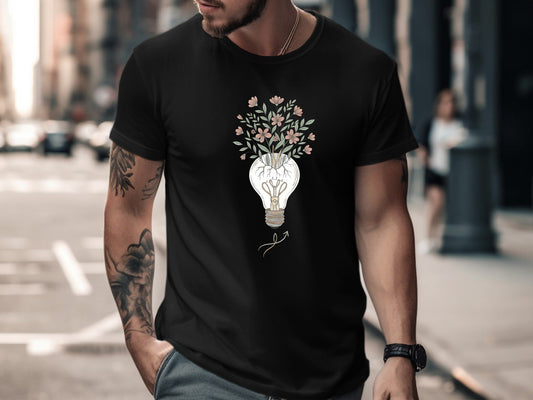 Growing Ideas Flowers in Lightbulb T-Shirt - Creative Growth Tee