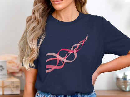 Flowing Pink Awareness Ribbons Graphic Tee