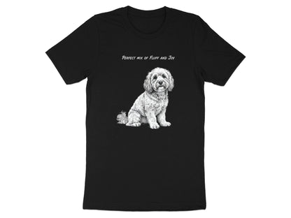 Fluffy Dog 'Mix of Fluff and Joy' Pencil Sketch T-Shirt