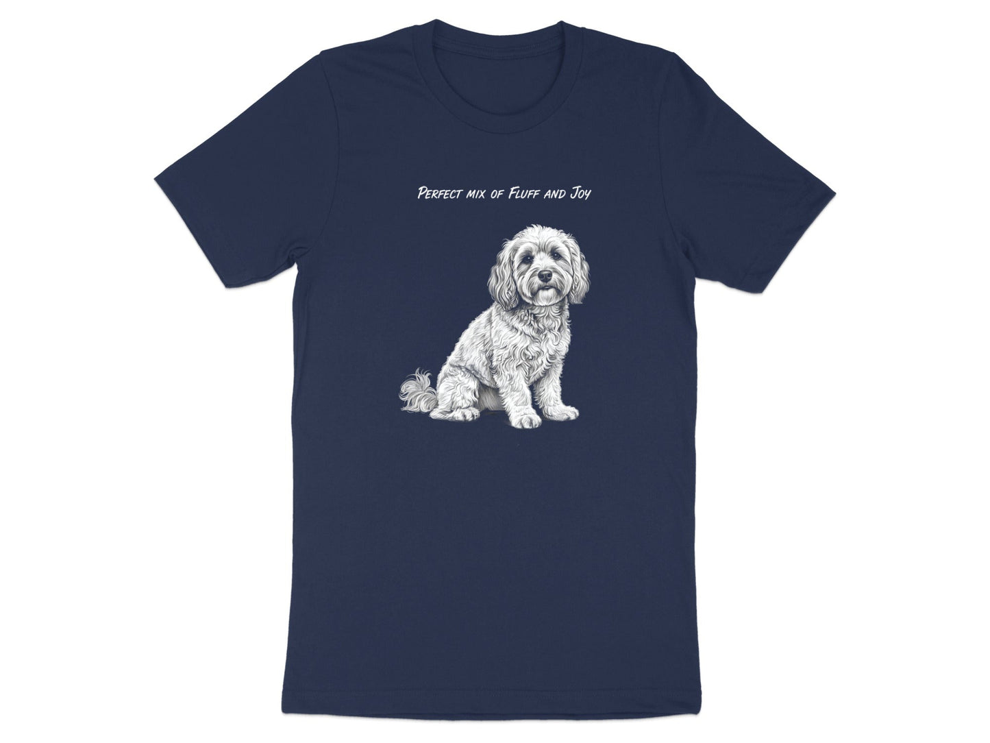 Fluffy Dog 'Mix of Fluff and Joy' Pencil Sketch T-Shirt