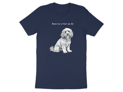Fluffy Dog 'Mix of Fluff and Joy' Pencil Sketch T-Shirt