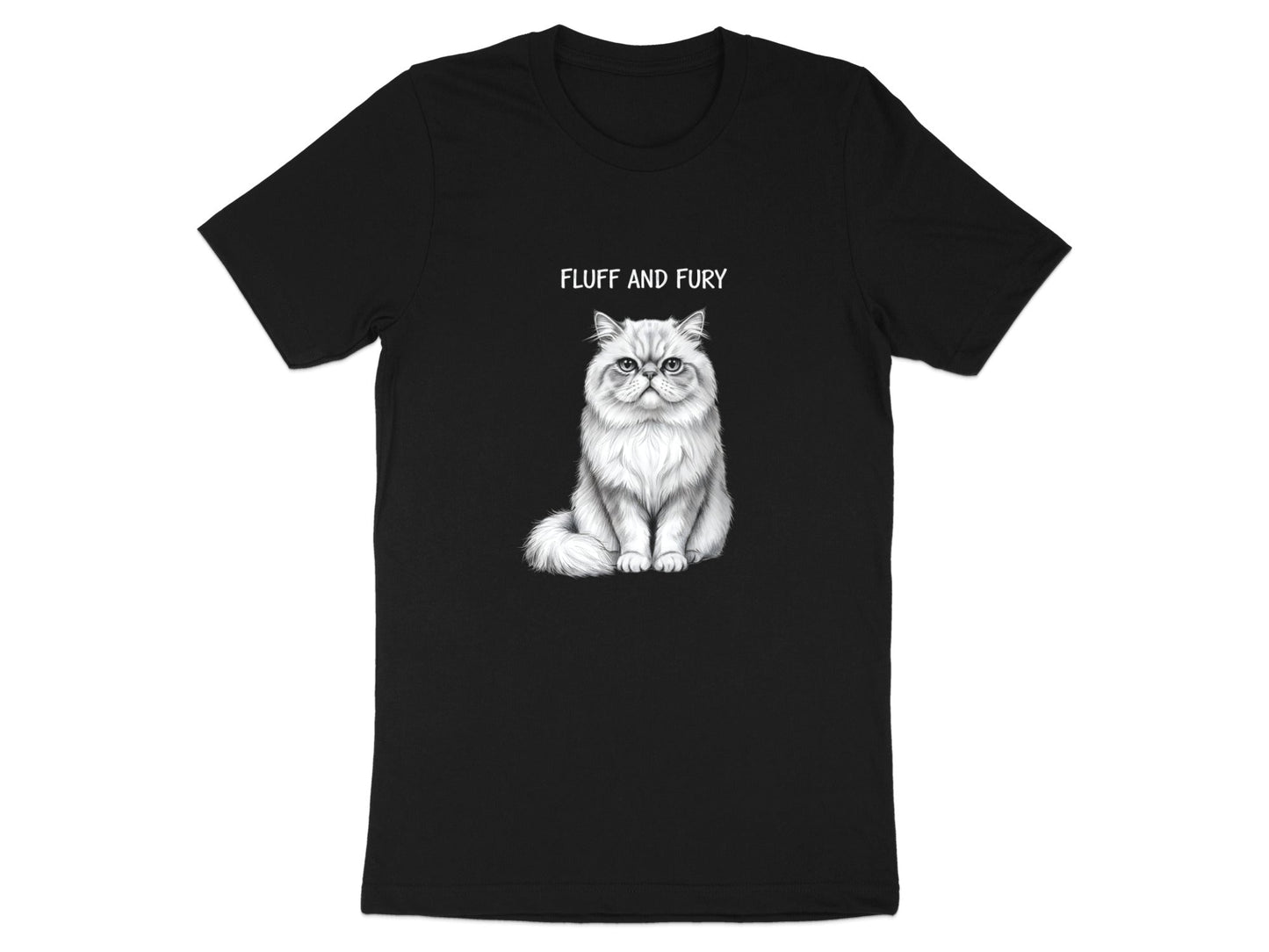 Fluff And Fury Persian Cat Sketch T-Shirt