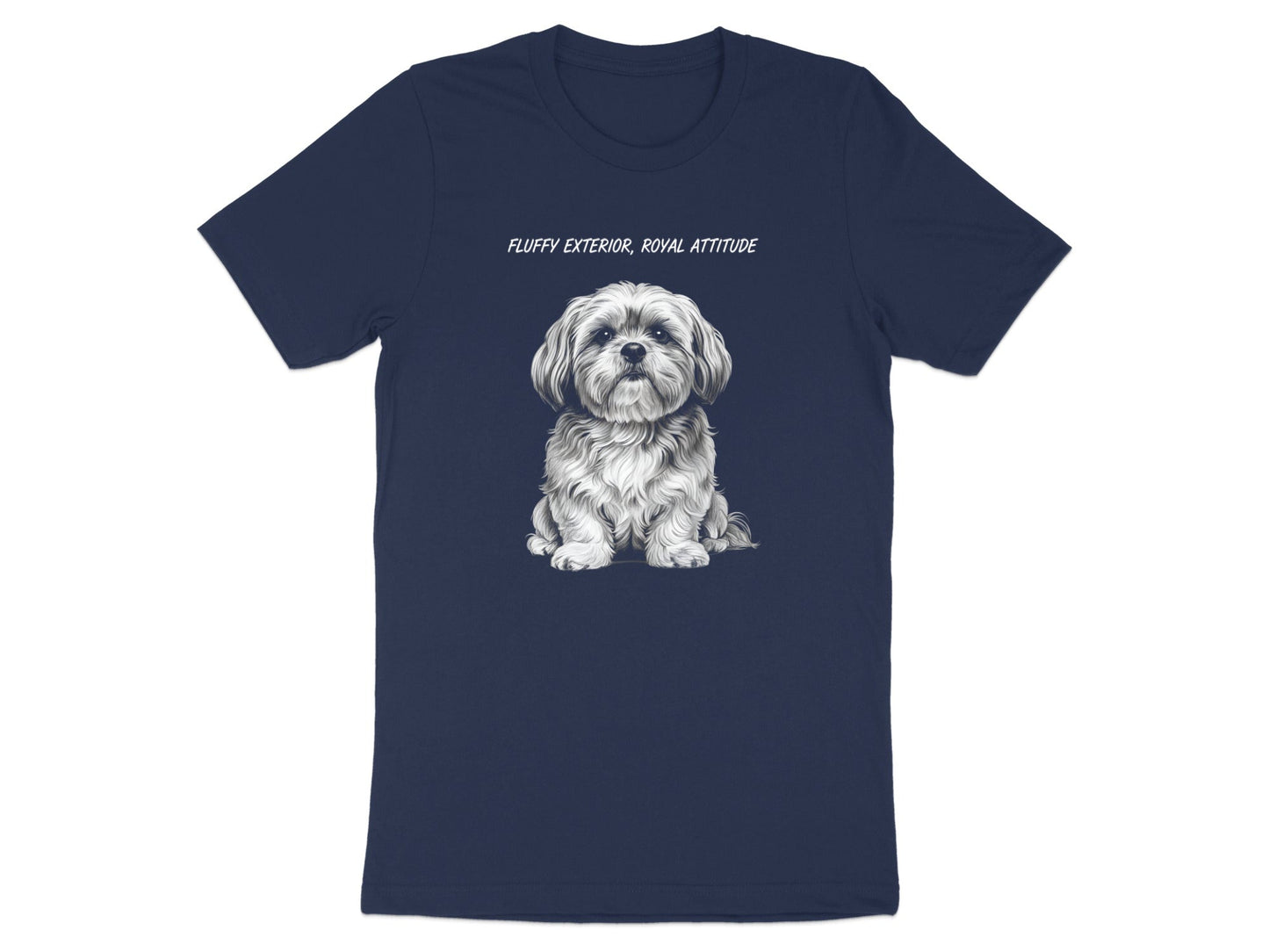 Shih Tzu 'Fluffy Exterior Royal Attitude' Pencil Sketch T-Shirt
