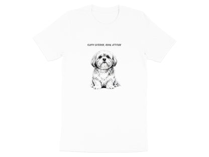 Shih Tzu 'Fluffy Exterior Royal Attitude' Pencil Sketch T-Shirt