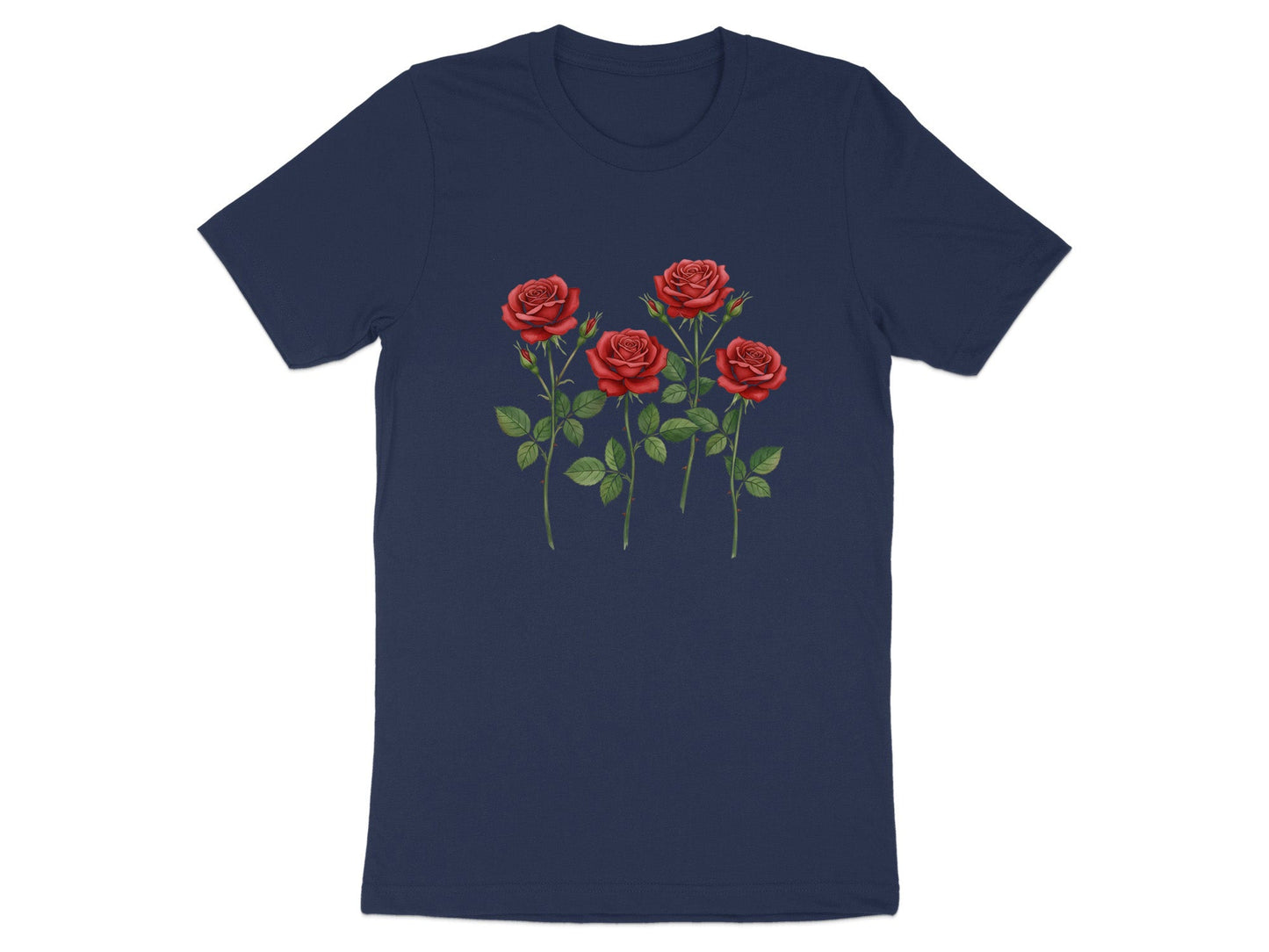 Four Stems Classic Red Roses cotton T-Shirt