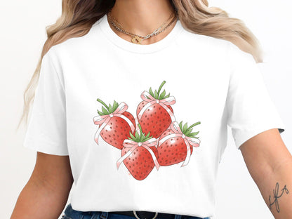 Coquette Strawberry Bows T-Shirt