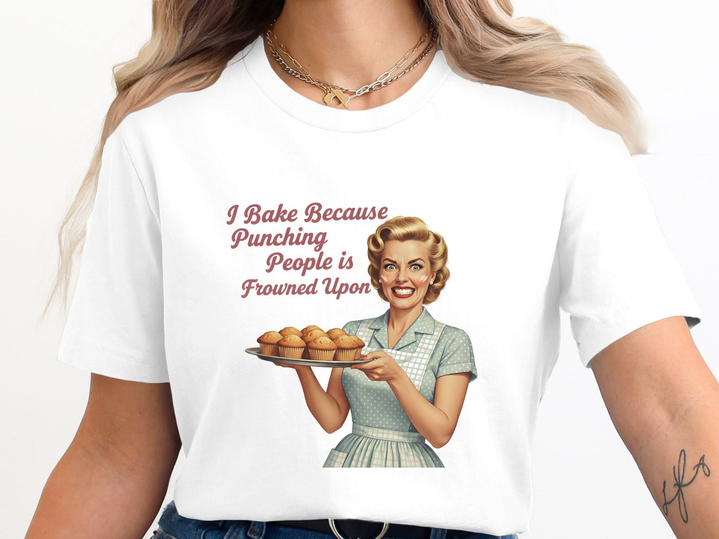 Retro 'I Bake Because...' Funny Baking T-Shirt