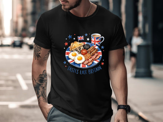 Tastes Like Britain Full English Breakfast T-Shirt - Foodie Art