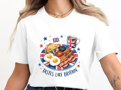Tastes Like Britain Full English Breakfast T-Shirt - Foodie Art
