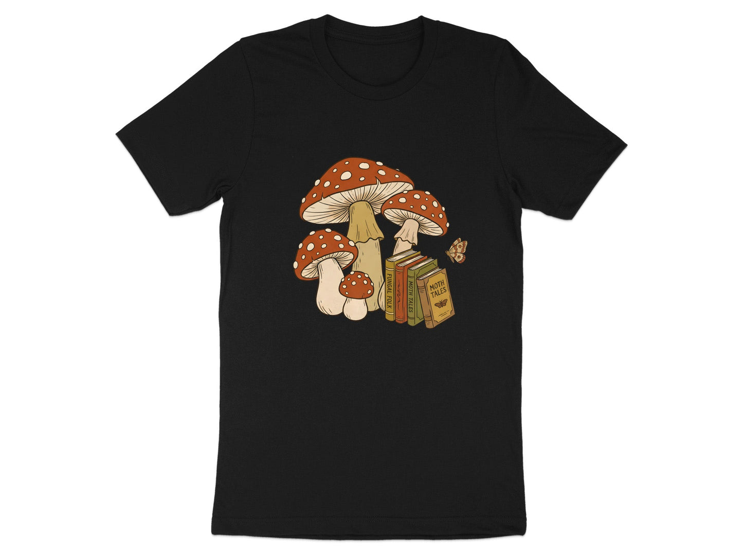Mushrooms and Moth Tales Cottagecore Book T-Shirt