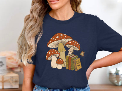 Mushrooms and Moth Tales Cottagecore Book T-Shirt