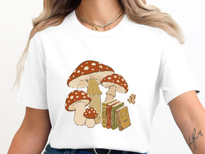 Mushrooms and Moth Tales Cottagecore Book T-Shirt