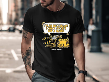 Sparky Shorts Funny Electrician T-Shirt - Tradie Humor  Tee
