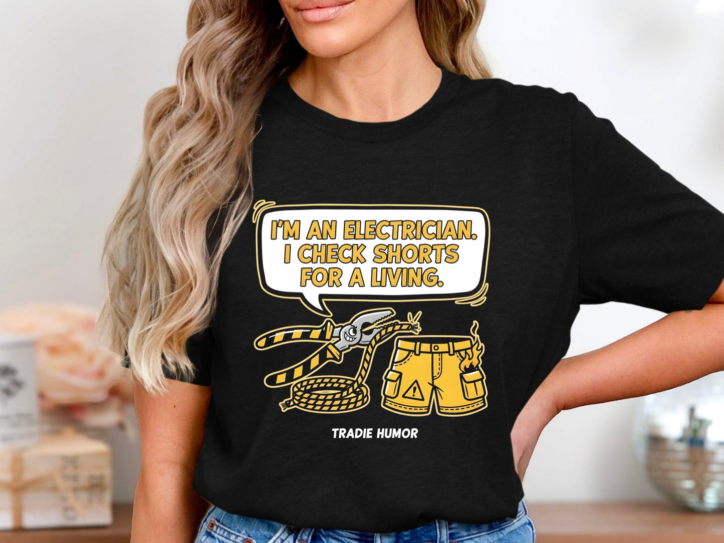 Sparky Shorts Funny Electrician T-Shirt - Tradie Humor  Tee