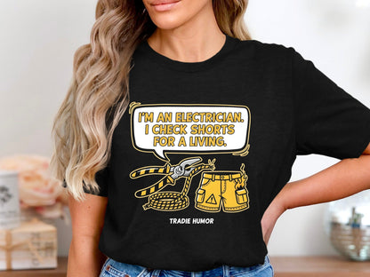 Sparky Shorts Funny Electrician T-Shirt - Tradie Humor  Tee