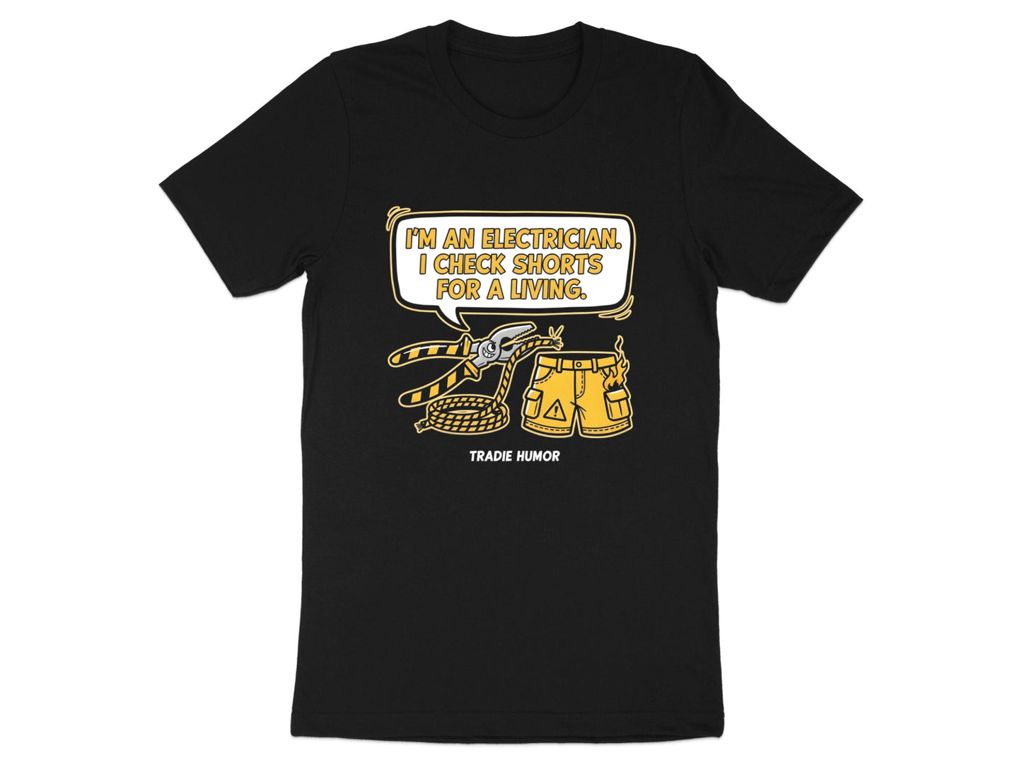 Sparky Shorts Funny Electrician T-Shirt - Tradie Humor  Tee