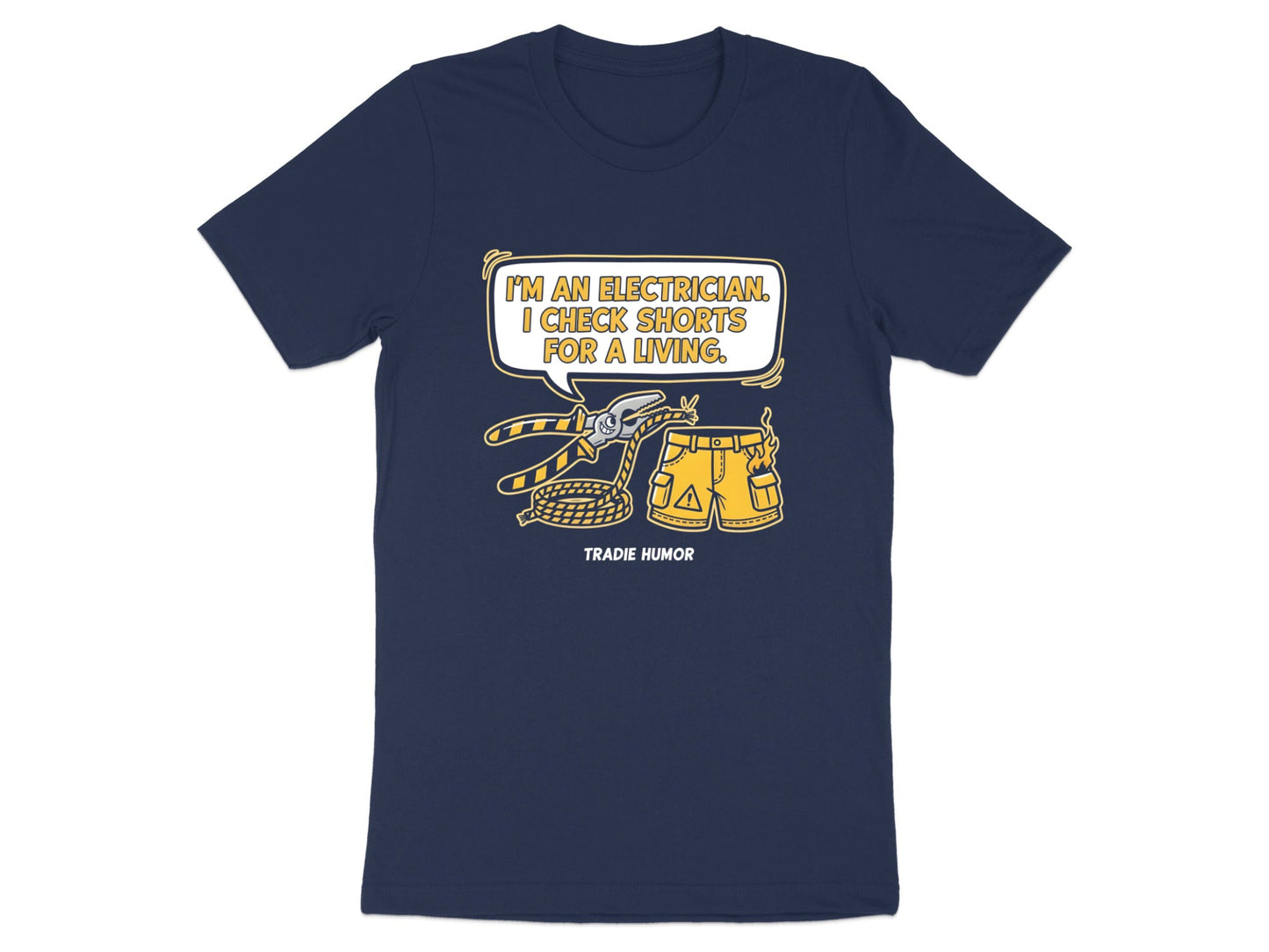Sparky Shorts Funny Electrician T-Shirt - Tradie Humor  Tee
