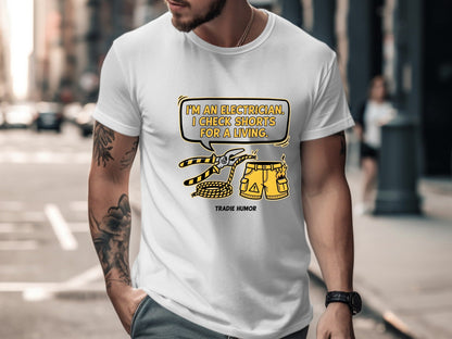 Sparky Shorts Funny Electrician T-Shirt - Tradie Humor  Tee