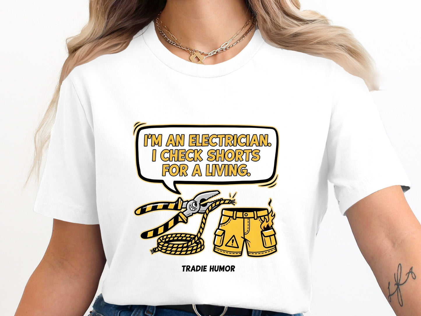 Sparky Shorts Funny Electrician T-Shirt - Tradie Humor  Tee