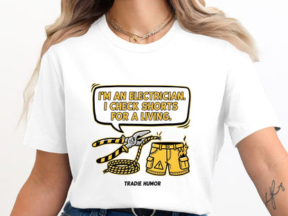 Sparky Shorts Funny Electrician T-Shirt - Tradie Humor  Tee
