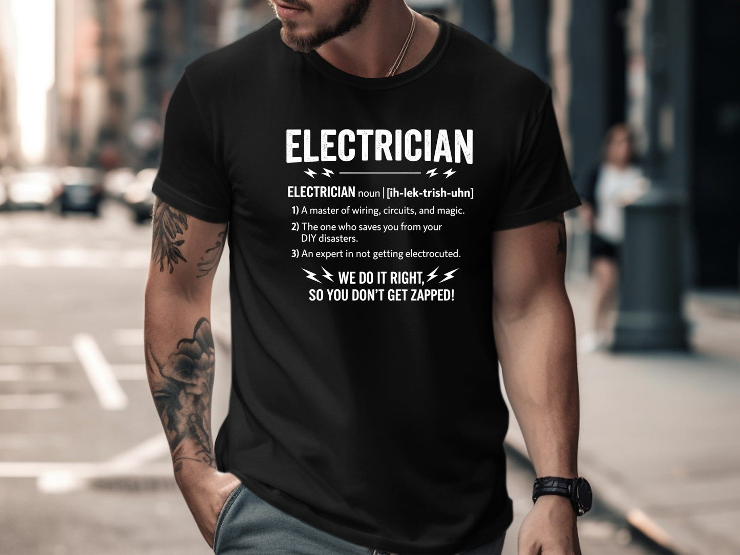 Electrician Definition T-Shirt - Master of Magic & Wiring  Tee
