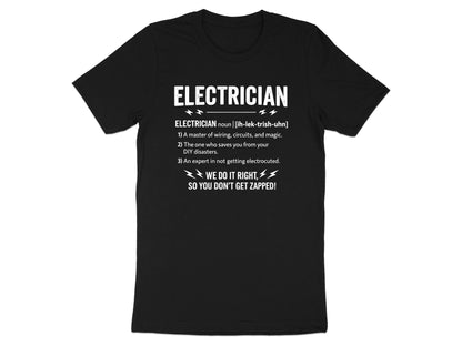Electrician Definition T-Shirt - Master of Magic & Wiring  Tee