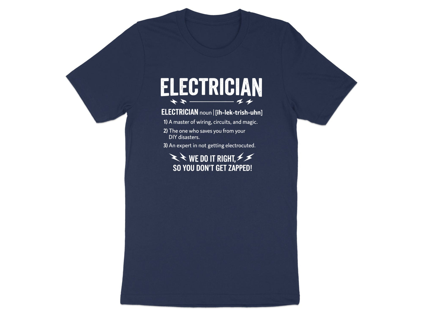 Electrician Definition T-Shirt - Master of Magic & Wiring  Tee