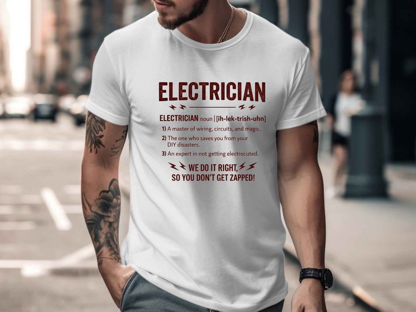 Electrician Definition T-Shirt - Master of Magic & Wiring  Tee