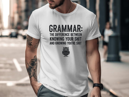 The Grammar Police Owl Funny Quote T-Shirt