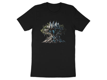 Futuristic Floating Tree City Graphic Tee