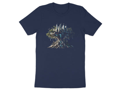 Futuristic Floating Tree City Graphic Tee