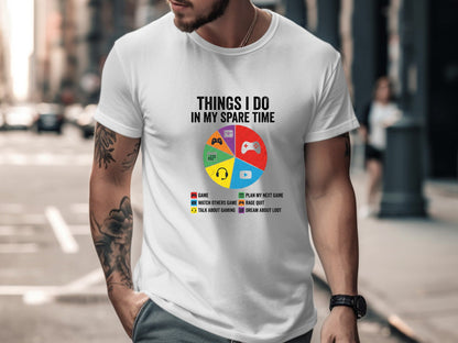 Things I Do In My Spare Time Gamer Pie Chart Tee